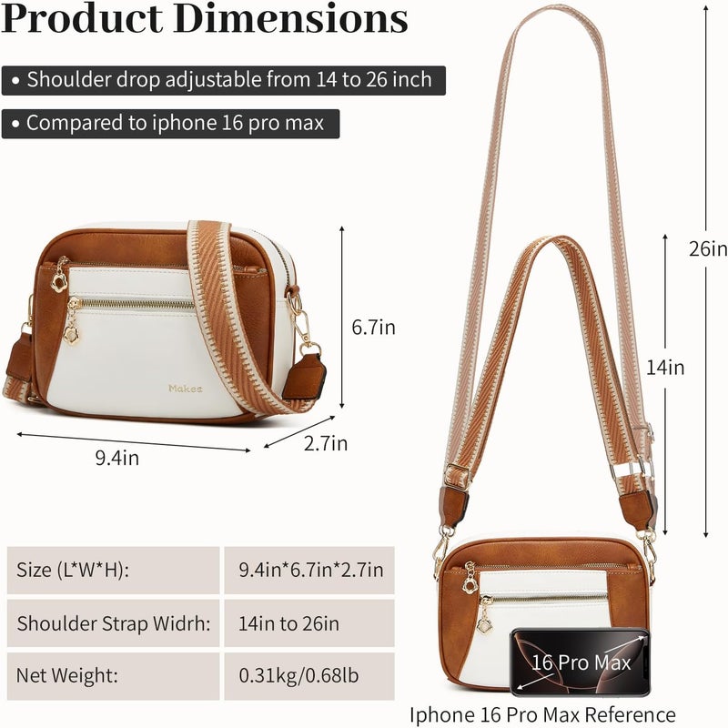Makes Crossbody Purse for Women Small Crossbody Bags Trendy Vegan Leather with Adjustable Shoulder Straps Gift for Mother Wife Mom - Image 5